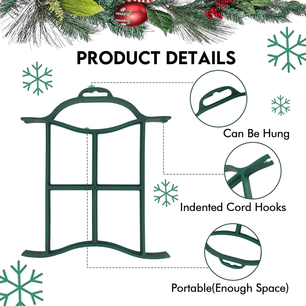 Set of 6 Rope Winder, Strong & Hangable Light & Cord Wind Up Christmas Light Storage for Organizing Christmas Lights & Electric Cords, Each Holds Up to 98 ft (Red, 7inch x 8inch)
