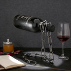 Floating Wine Bottle Holder - Magic Steel Chain Wine Rack, Metal Wine Bottle Holder, Wine Bottle Stand for Bar and Home Decoration (Silver)