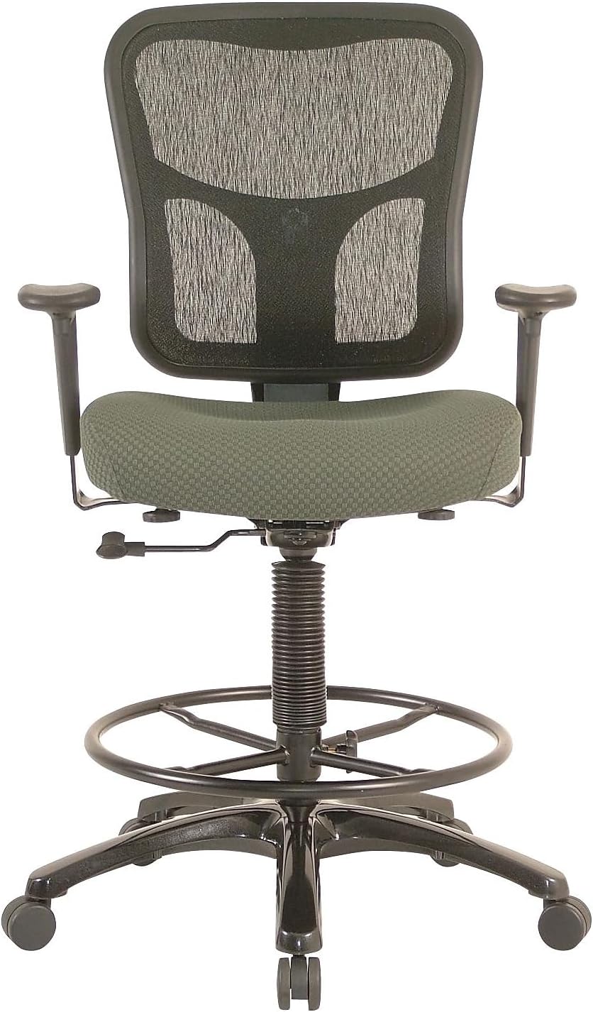 Tempur-Pedic TP8200 Ergonomic Fabric Mid-Back Drafting Stool, Olive (TP8200-OLIVE)