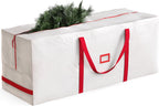 Zober Large Christmas Tree Storage Bag - Fits 9 Ft Artificial Trees - Plastic, Waterproof Christmas Tree Bag For Storage Box For Xmas - Strong, Durable Handles - Label Card Slot - White (Pack of 2)