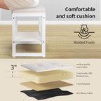 Vanity Stool, Makeup Vanity Chair for Vanity, Ottoman Seat for Bedroom Makeup Living Room,Foot Stool Foot Rest, (Beige&White)