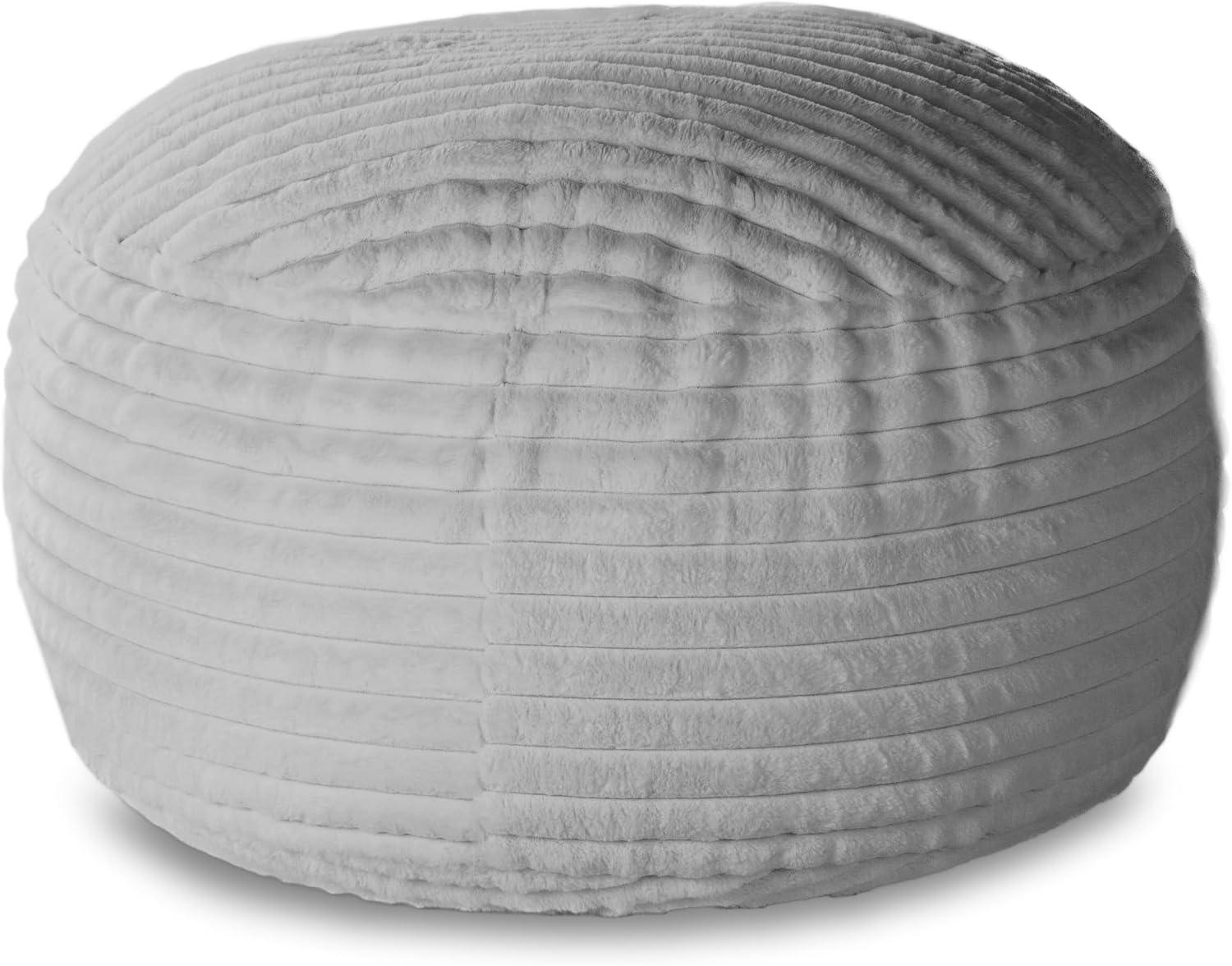 Jaxx 5 Foot Saxx Bean Bag Chair for Adults - Luxe Faux Fur, Mondo Ivory