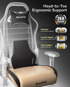 AutoFull C3 Gaming Chair, Racing Style Gaming Chair with Ergonomic Lumbar Support,Adjustable High Back PU Leather PC Chair with Footrest,Brown
