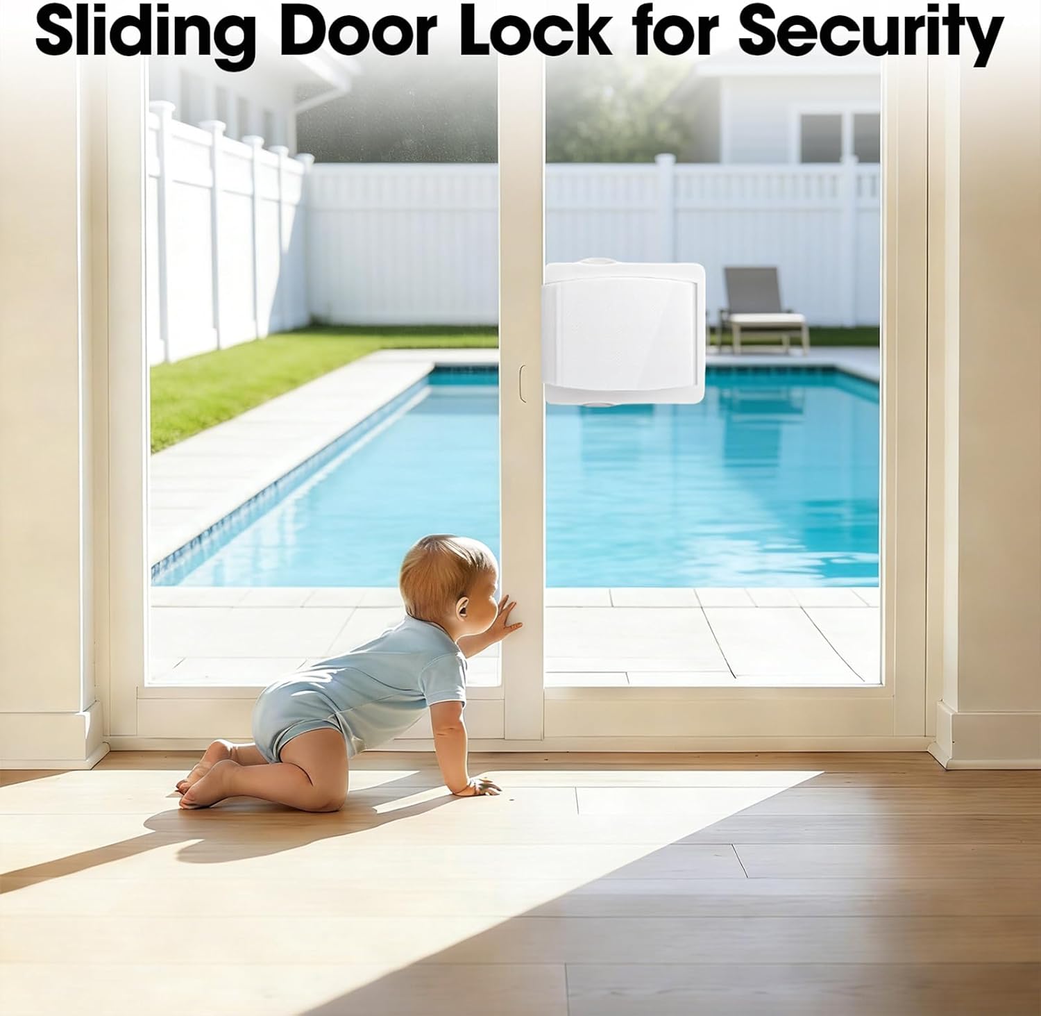 Sliding Door Child Safety Lock: 2-Pack for Glass/Patio Doors, Windows & Closets, 3-Second No-Tools Installation, Durable Childproof Security Lock for Lasting Protection - Baby to Kid Safety Age 0-4