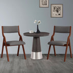 Ball & Cast Foldable Chair with Padded Seat,Wooden Portable Folding Dining Chair W/Ergonomically Designed Back and Cushion,Easy Carry,No Assembly Required,for Kitchen,Set of 2,Grey+Cherry