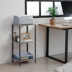 ETELI 3 Tier Tall Side Table Small Telephone Table Stand with Storage Shelves 31.6 Inch Tall End Table Night Stand for Small Space Living Room Bedroom Bathroom Kitchen, Gray