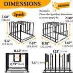 2 Pack Cutting Board Organizer and Pot Lid Holder, Kitchen Cabinet Organizer Rack with 7 & 5 Compartments, Heavy-Duty Iron Baking Sheet Pan Organizer with Non-Slip Base, Space-Saving Kitchen Storage