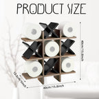 Weysat Tic Tac Toe Toilet Paper Holder Stand Bathroom Wall Decor Rustic Wooden Hanging Storage Freestanding Wall Mounted Shelves Decor for Toilet Tissue Farmhouse