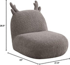 21.5" W Brown Chenille Deer Shaped Chair