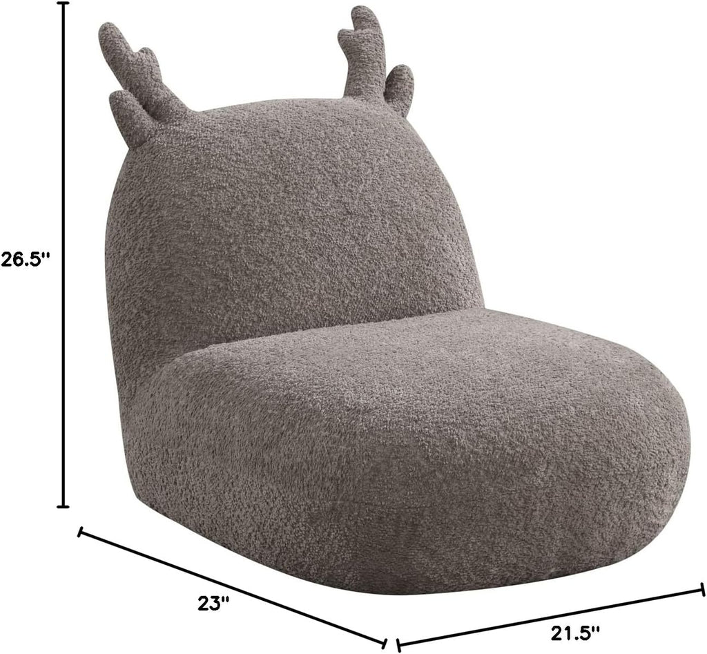 21.5" W Brown Chenille Deer Shaped Chair