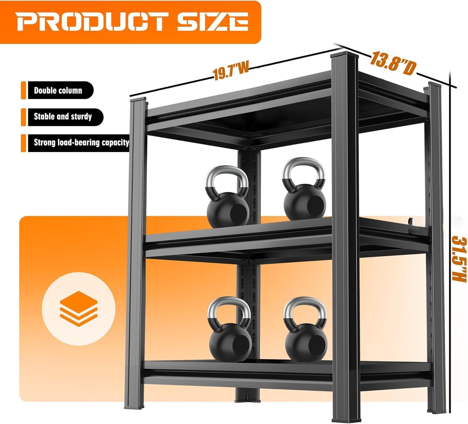 3-Tier Small Bookcase & Office Side Table, Black Industrial Bookshelf, Adjustable Metal Stand, Versatile Side Shelf for Movies, CDs & Books, Storage Rack for Small Spaces