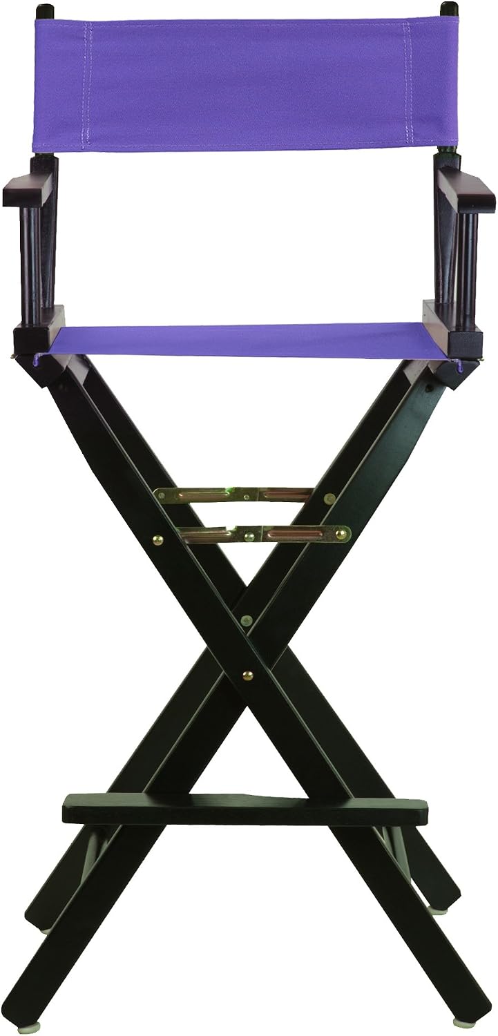 Casual Home 230-02/021-41 Black Frame-Purple Canvas Director Chair 30" - Bar Height BlackFrame