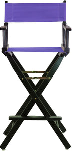 Casual Home 230-02/021-41 Black Frame-Purple Canvas Director Chair 30" - Bar Height BlackFrame