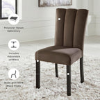 Signature Design by Ashley Jazmore Dining Chairs Set of 2, Contemporary Upholstered Velvet Side Chairs, Comfortable Cushioned Seat and Solid Wood Frame, Ideal for Dining Rooms, Mocha Brown