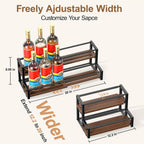 Expandable Coffee Syrup Organizer, Customized Width Syrup Rack & Bottle Holder for Coffee Bar Station, Liquor Bottle Display Shelf Bar Shelves, Wine Racks Countertop for Syrup, Wine, Spice