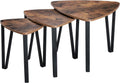 VASAGLE Nesting Coffee Tables, End Tables Set of 3 for Living Room Bedroom, Industrial Small Stacking Side Tables with Metal Frame for Couch, Rustic Brown and Black ULNT13X, 23.1 x 23.1 x 17.7 Inches