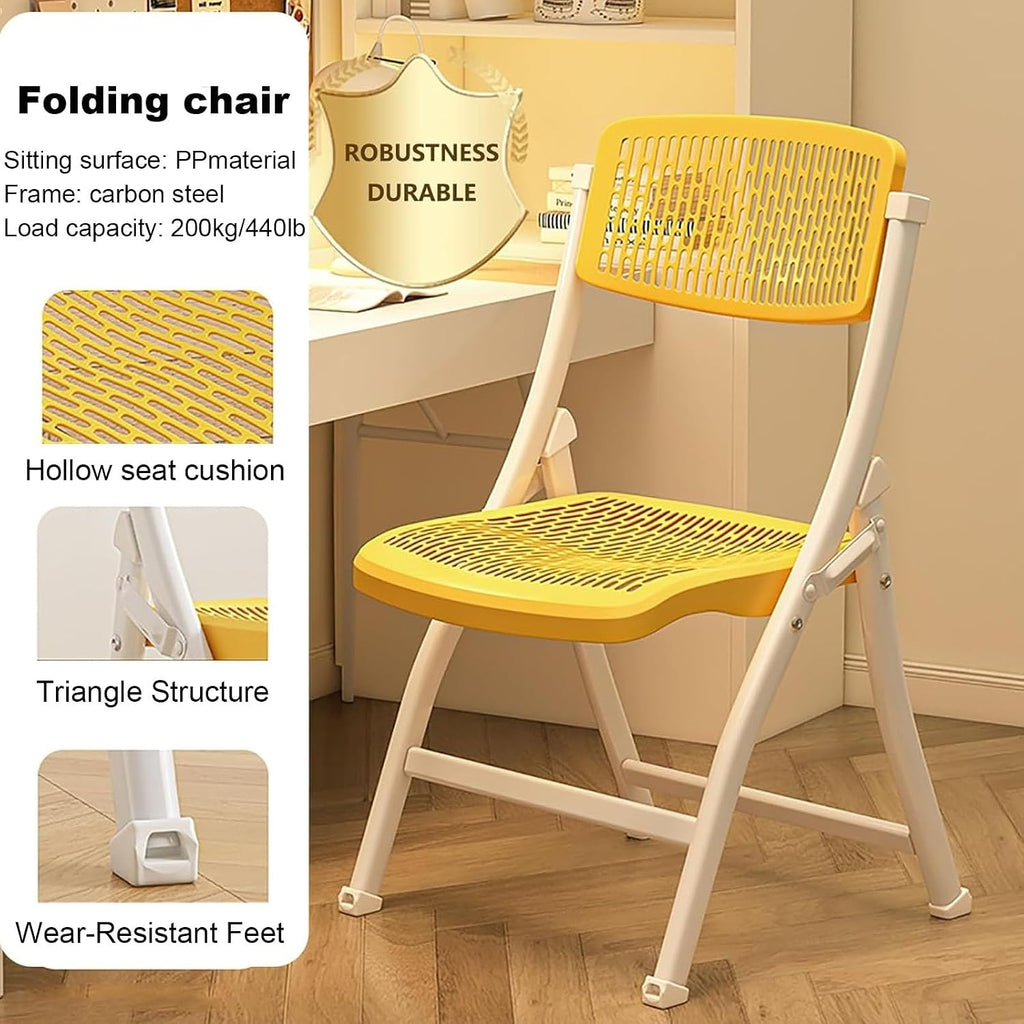 JSWHYBD PP Plastic Folding Chair Lightweight Folding Chair Easy to Fold and Store Comfortable and Durable Strong Load-Bearing Capacity Suitable for Parties Families and Offices(Grey)