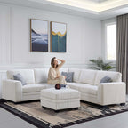 Legend Vansen U-Shaped Modular Sectional Sofa,Corduroy Couch with Ottoman,Deep Seat & Removable Cushion,6-Seat Oversized Sofa,Easy Assembly for Living Room Apartment