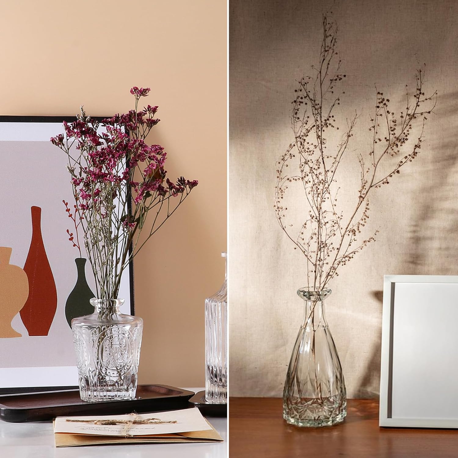 Vintage Glass Bud Vases Bulk 30 Pack|Small Clear Flower Vases for Wedding Decor, Centerpiece Table Decorations, Rustic Home & Party Decor (Transparent)