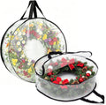 Wreath Storage Container 2-Pack, 24" Wreath Storage Bag for Garland Wreath Holder Holiday Decor Gift Storage, Wreath Bag for Spring Summer Autumn Christmas Wreath Storage