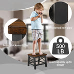 YINMIT Wooden Step Stool for Adults and Kids, Step Stool for High Bed with Non-Slip Feet, Using for Bedroom, Living Room and Kitchen, Hold Up to 500 lbs