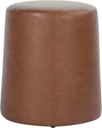 HomePop 17" Organic Shape Ottoman - Chestnut Faux Leather