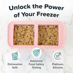 Souper Cubes 2 Cup Silicone Food Freezer Mold, Cotton Candy, 2-Pack | 100% Platinum-Cured Silicone Freezer Cubes, Oven and Microwave Safe, Perfect for Freezing Lasagna, Casseroles and More