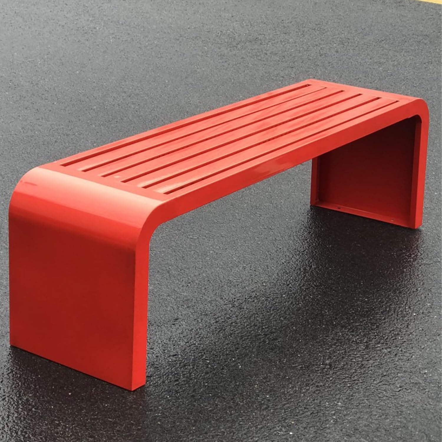Outdoor Metal Bench, Made of Stainless Steel, with a Thickened and Widened seat, Suitable for Parks, playgrounds, Shopping malls, and bookstores Pink 180cm