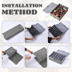 1 Pcs Light Bulb Organizer Storage Box Ornament Storage with 30 Dividers Foldable Bulbs Organizer with Lid Sturdy PP Board Fits Various Standard Dustproof Fabric Case for Home Vbs (Grey)