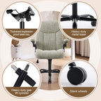 Fabric Executive Office Chair - Ergonomic Computer Chair with Flip-up Arms Comfy Cloth Home Desk Chairs Mid Back Support Adjustable Height Tilt Lock Swivel Rolling Wheels, LightGreen