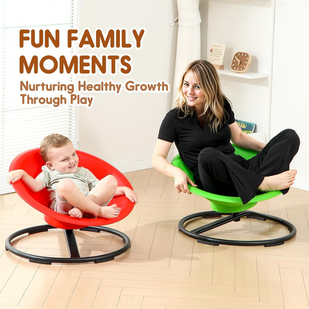Spinning Chair for Autistic Kids, Sit and Spin Autism Toys for Age 3+, Sensory Swivel Chair Enhancing Motor Skills, Educational Indoor & Outdoor Toys (Green)