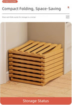 Foldable Shoe Rack, 1 Pack Multi Tier Bamboo Vertical Shoe Organizer Tall for Multifunctional Narrow Shoe Shelf, Space Saving Footwear Holder Unit for Entryway Closet Corner Hallway