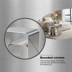 Minimalist Stainless Steel End Table, Modern Metal Frame Side Table and Sofa Table, Silver Accent Coffee Table, Elegant Small Nightstand with Magazine Rack Storage for Living Room Bedroom Office