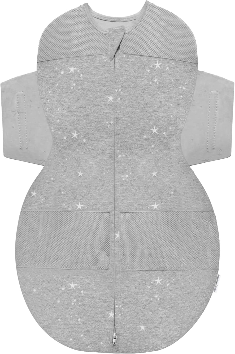 Happiest Baby SNOO Sleep Sack - 100% Organic Cotton Baby Swaddle Blanket - Doctor Designed Promotes Healthy Hip Development (Graphite Stars, Small)