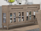 Dining Cabinet with Glass Doors and Ample Storage Space,for Kitchen