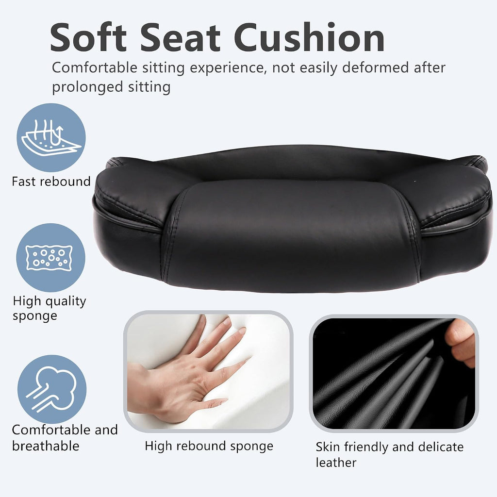 FDW Office Chair Massage Computer Chair High Back Adjustable Desk Chair Rolling Swivel Executive Chair PU Leather with Lumbar Support Arms Headrest Task Chair,Black