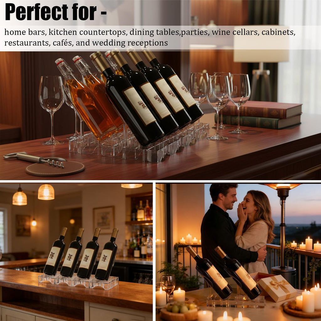 DIY Modular Wine Bottle Holders,Wine Bottle Stands for Display,Expandable Single Wine Rack,Unique Wine Gifts for Wine Lovers,Decorative Wine Bottle Organizer for Living Room,Dining Room,Bar