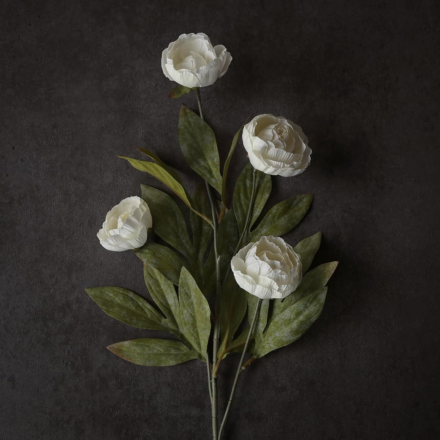 Juxdp 6 PCS Artificial Peony Branches for Vase - 27" Fake Silk Peonies Stems Look Real Faux Flowers for DIY Bouquet, Table Centerpieces, Farmhouse, Home Decor (Cream)
