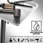Saloniture Aluminum Salon Instrument Tray, Heavy-Duty Metal Rolling Base