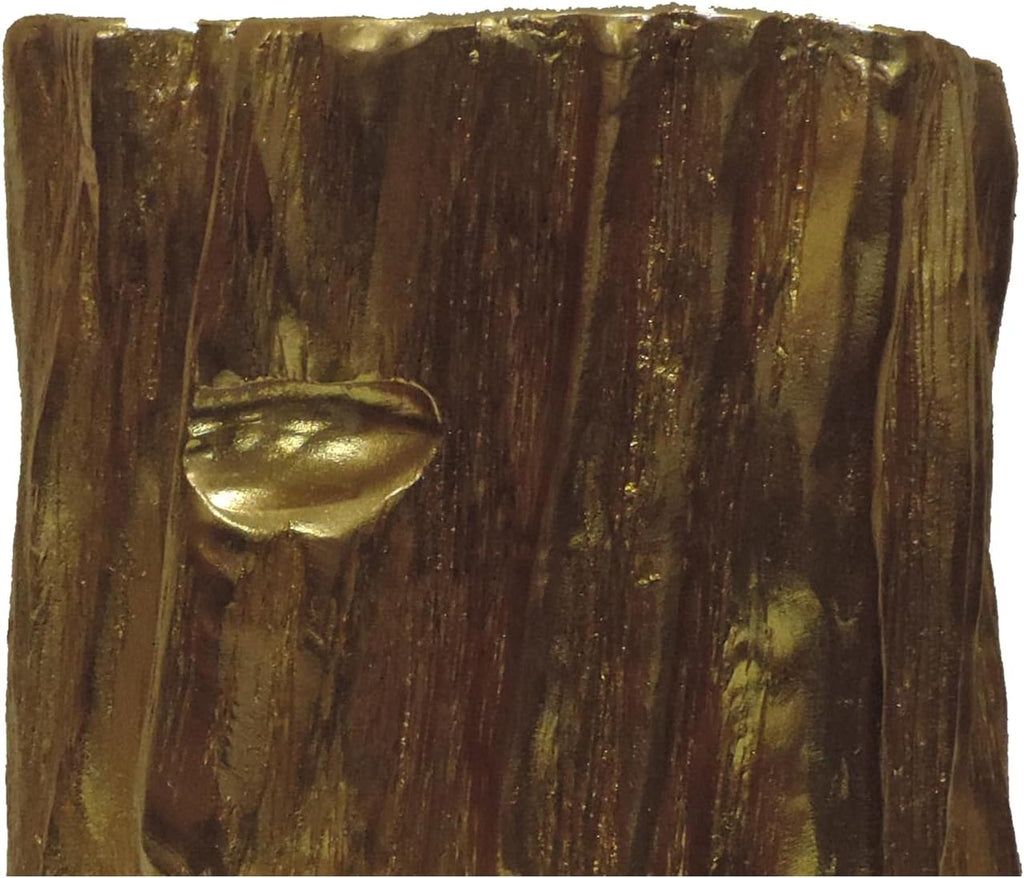 HomeStock Wood Texture Accent Table - Golden Tree Trunk Side Table for Living Room