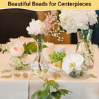 Suream 1300PCS Pearl Beads for Centerpieces, 8mm/0.31in No Hole Artificial Beads for Vase Filler, Jewelry Making, Table Scatter, Wedding Decoration, Makeup Holder, DIY Craft Projects, Gold Plated