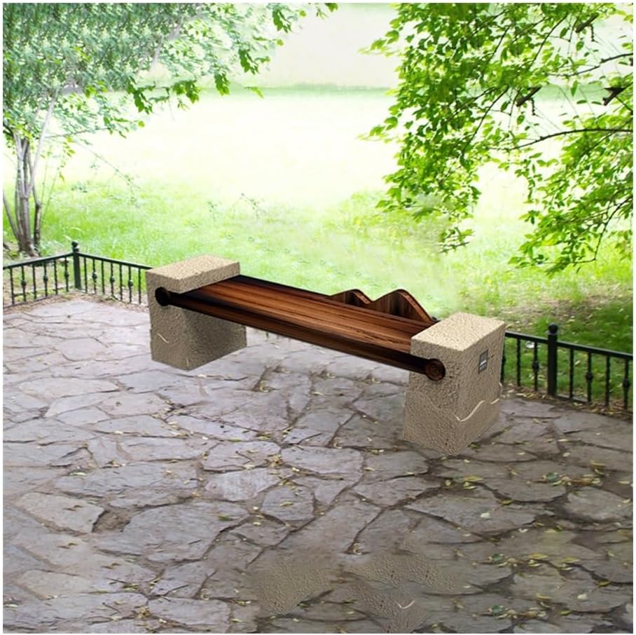 Patio Benches Stainless Steel Park Chair - Outdoor Wooden Seating for Landscaping