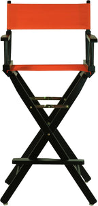 Casual Home 30" Director's Chair Black Frame-with Orange Canvas, Bar Height