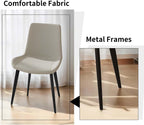 Dining Chairs, Modern PU Leather Dining Room Chair with Sturdy Metal Legs, Upholstered Seat Dinner Chairs Accent Side Chairs for Indoor Kitchen Living Room Restaurant Cafe (Cream, Set of 8)