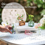 Glasseam Mini Bud Vases in Bulk 40: Colored Small Flower Vases for Centerpieces, Cute Tiny Glass Table Centerpiece for Flowers - Modern Wedding Decorations for Living Room Kitchen Baby Showers
