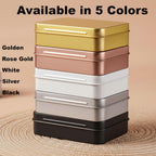 Small Metal Box With Lid-Cookie Tins Metal Tins With Lids Lens Wipes Storage Container Mini Portable Box,Empty Hinged Tin,For Organize Mint Candy Jar,Sewing (White, 6 Pcs 3.7" x 2.4" x 0.9")