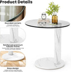 Recaceik Glass End Table, 22-Inch Round Glass Coffee Table, Modern Round Tempered Table for Small Spaces, Living Room, Bedroom