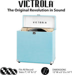 Victrola Collector – Record Storage Case – Holds 30+ Vinyl Turntable Records, Heavy-Duty Hardware, Hinges, & Smart Metal Corners, Portable with Easy-Carry Handle (Turquoise)