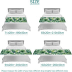 Tropical Monstera Leaves Bed Runners Country Botanical Palm Leaf Green Bed Throws for Foot of Beds, Decorative Bedrunners & Scarves Luxury Bedding End Blanket Protector Slipcover Home, 71"x20"