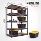Garage Shelving Heavy Duty, 2450LBS Metal Storage Shelves 5 Tier, Adjustable Shelving Unit 36" W x 12" D x 72" H, Boltless Garage Storage Rack for Garage Basement, Pantry, Warehouse 1Pcs